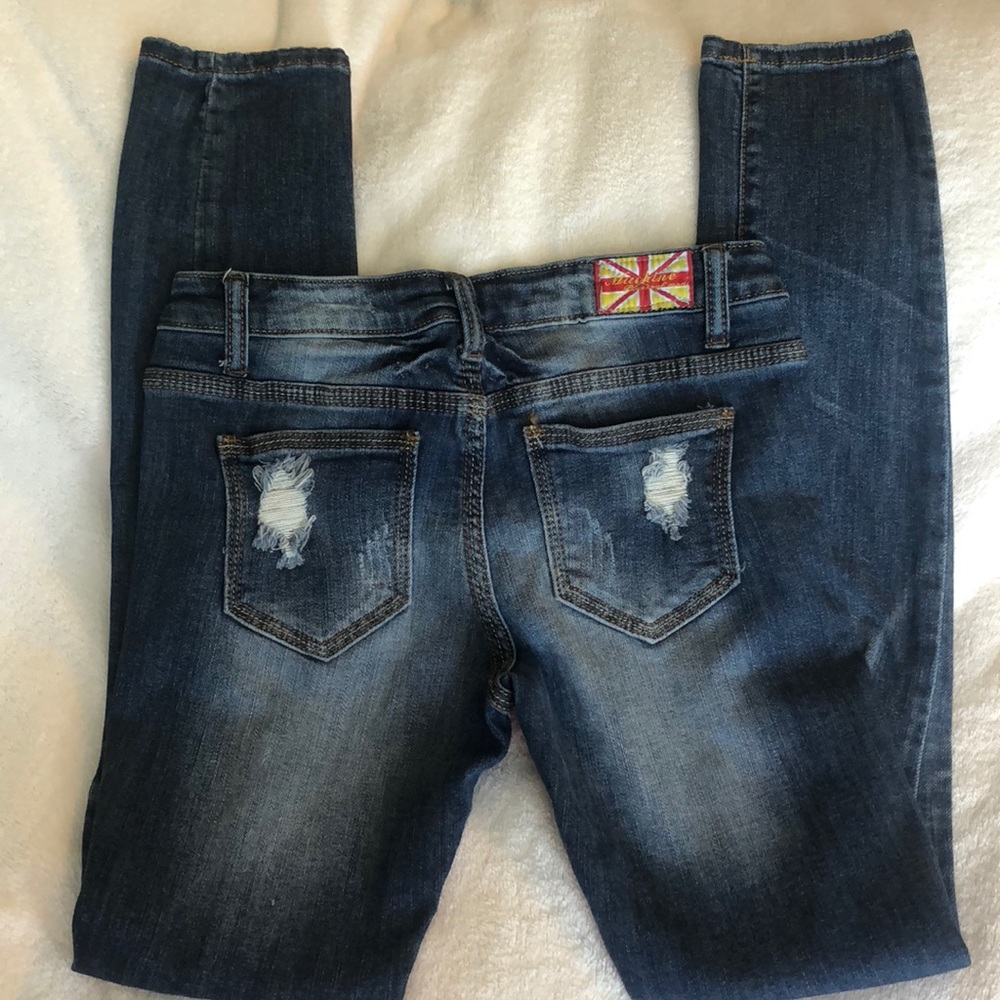 Machine Distressed Jeans - Picture 1 of 4